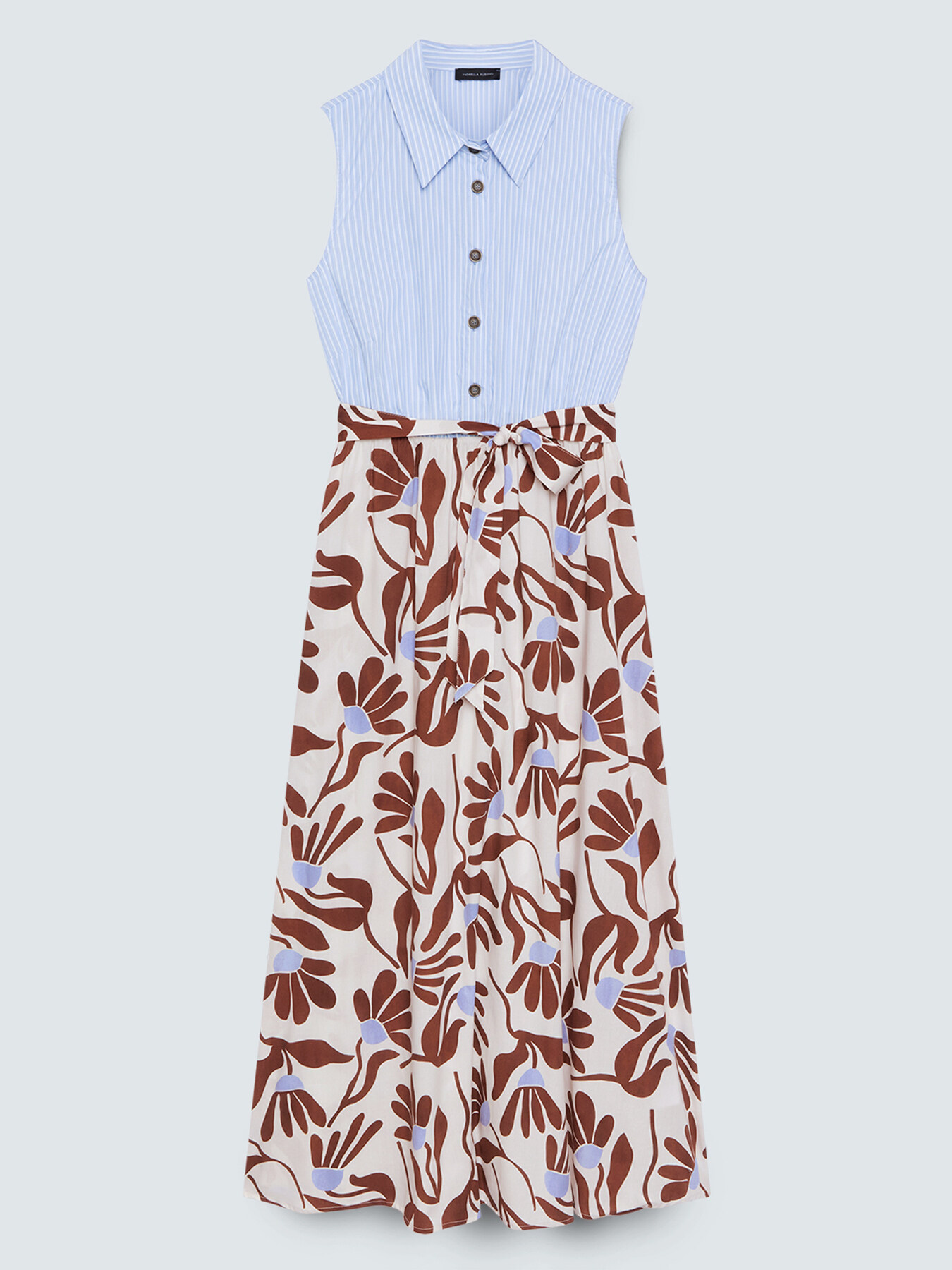Sleeveless shirt dress with print image number 4