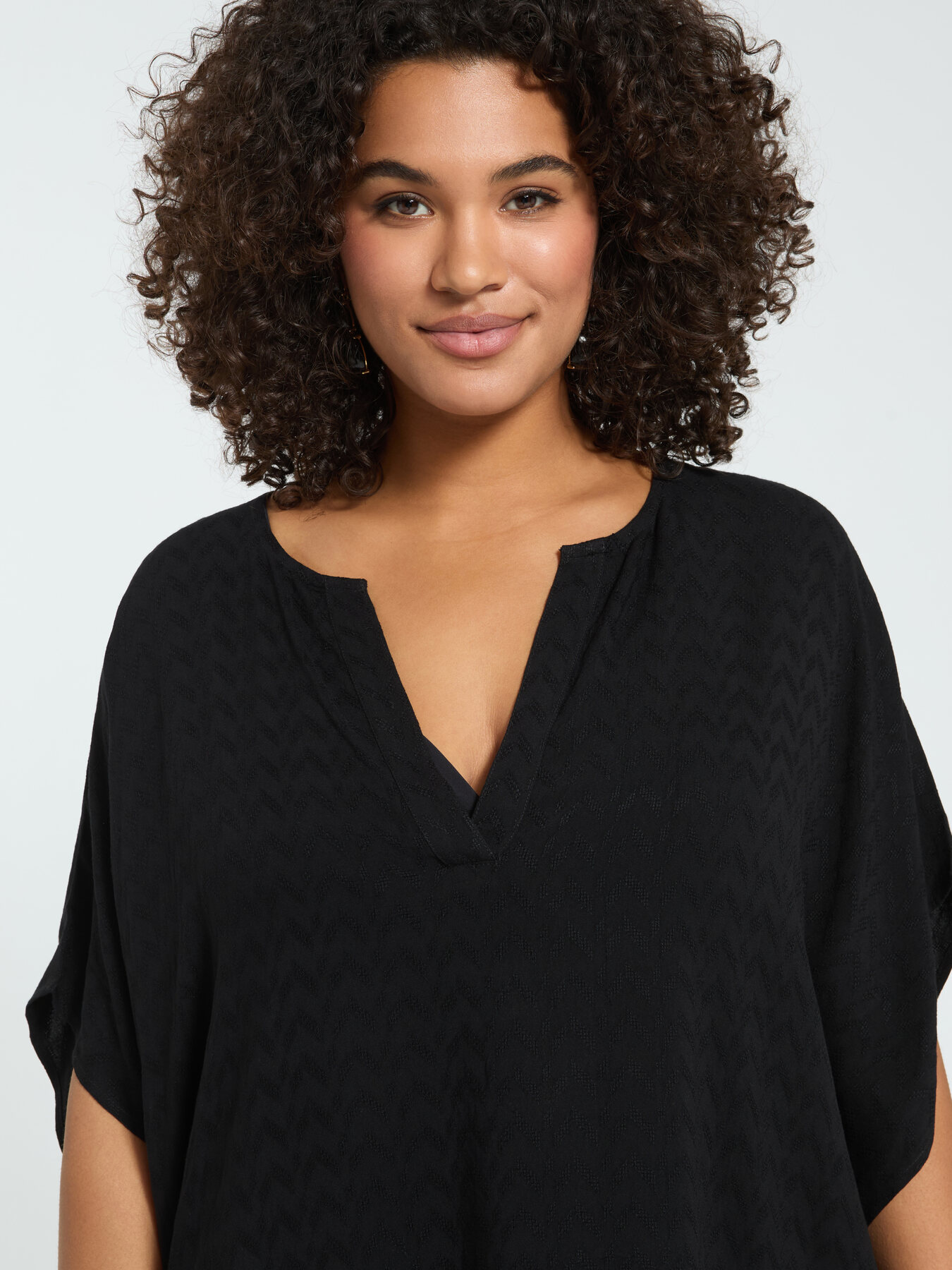 Closed kaftan in jacquard viscose image number 2