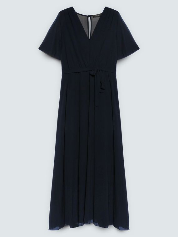 DREAM Kleid aus Georgette mit V-Ausschnitt