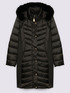 Long down jacket with hood and quilting image number 1
