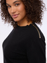 Crew neck sweater with decorative zippers image number 3