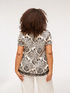 Printed blouse with lace at the hem image number 1