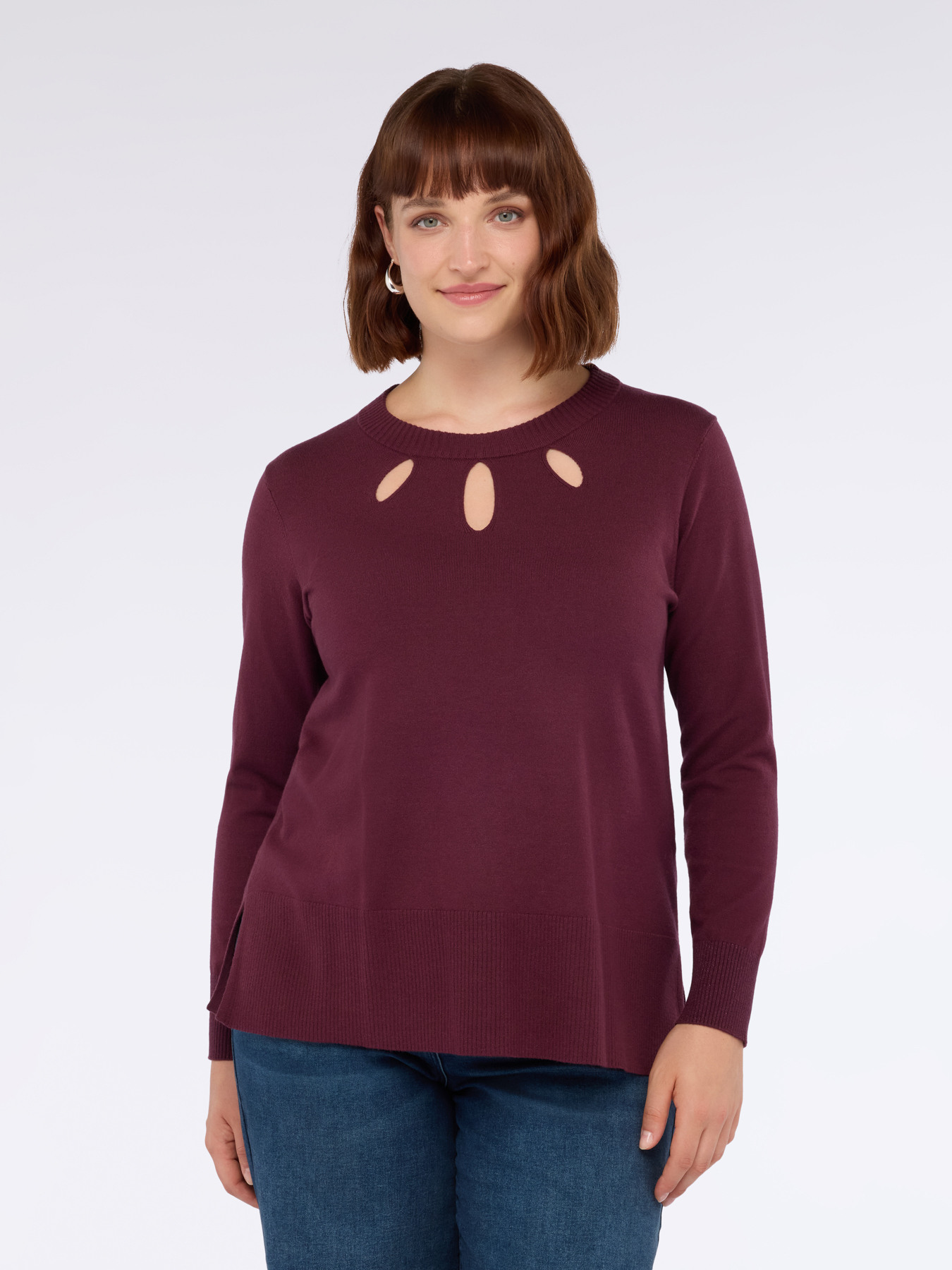 Maglia con dettagli cut out sul girocollo image number 2