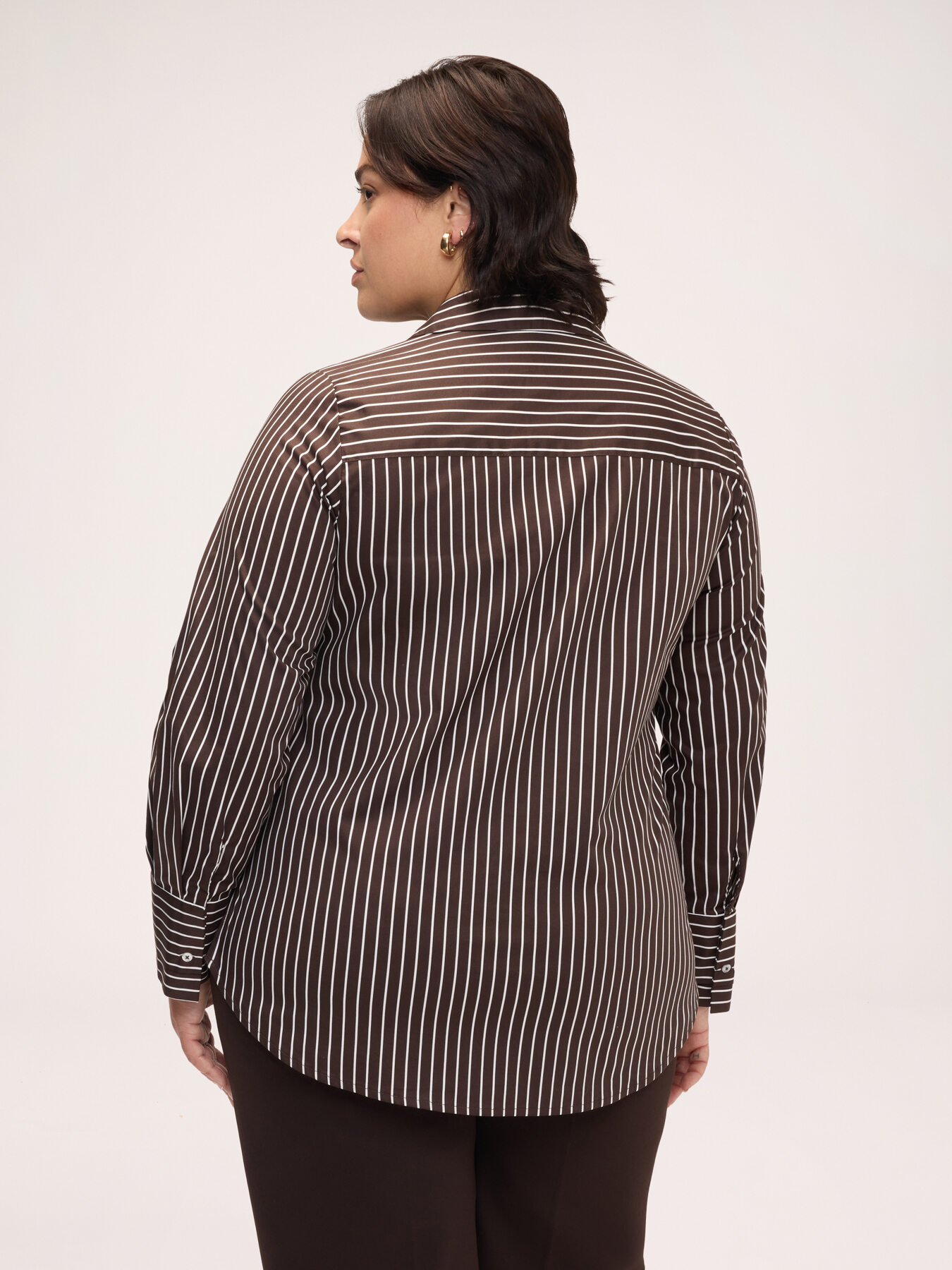 Chemise &agrave; rayures en coton stretch image number 1