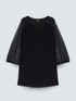 T-shirt bimaterica con maniche crochet image number 4