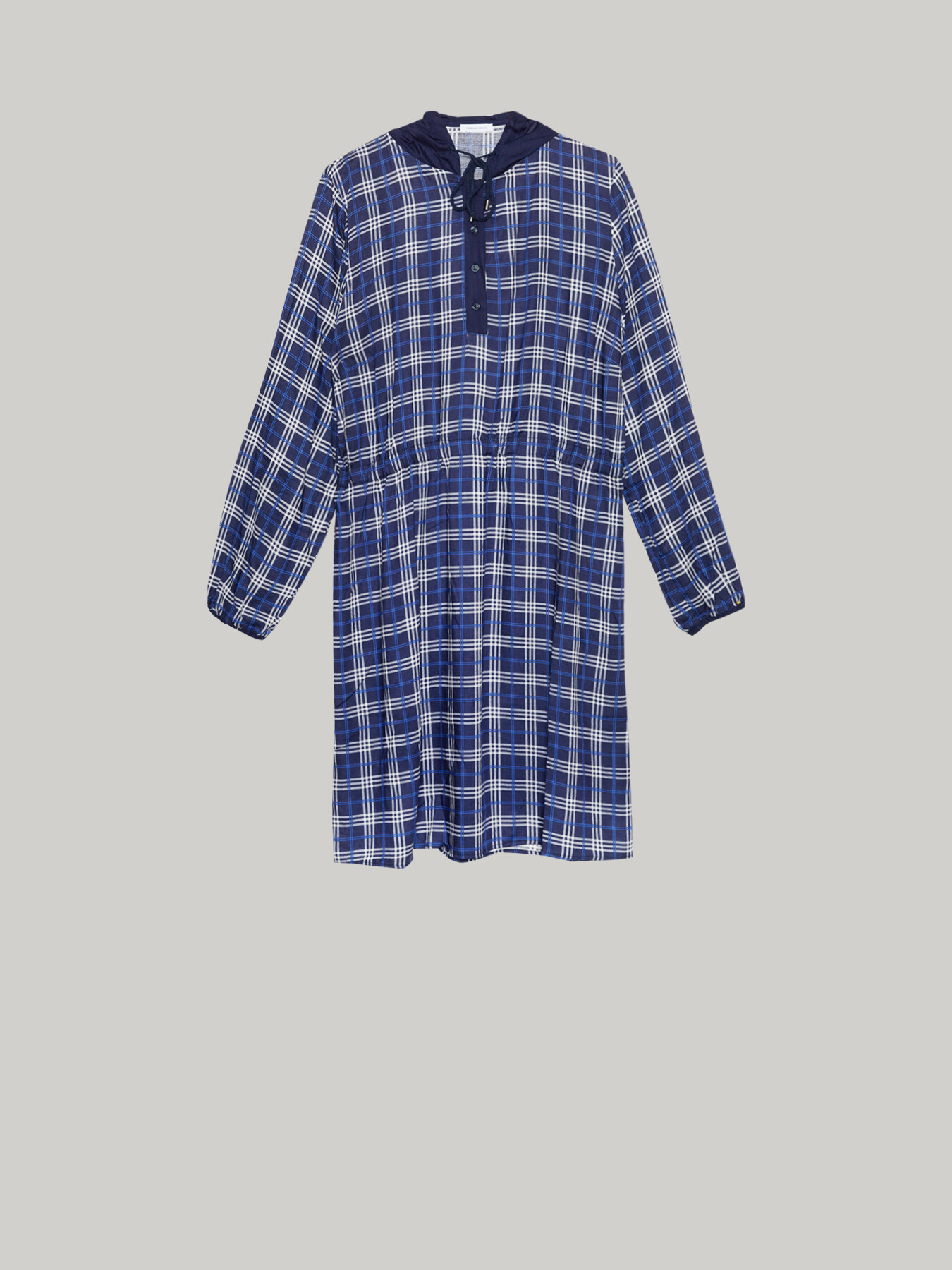 Vestito checks con cappuccio image number 3