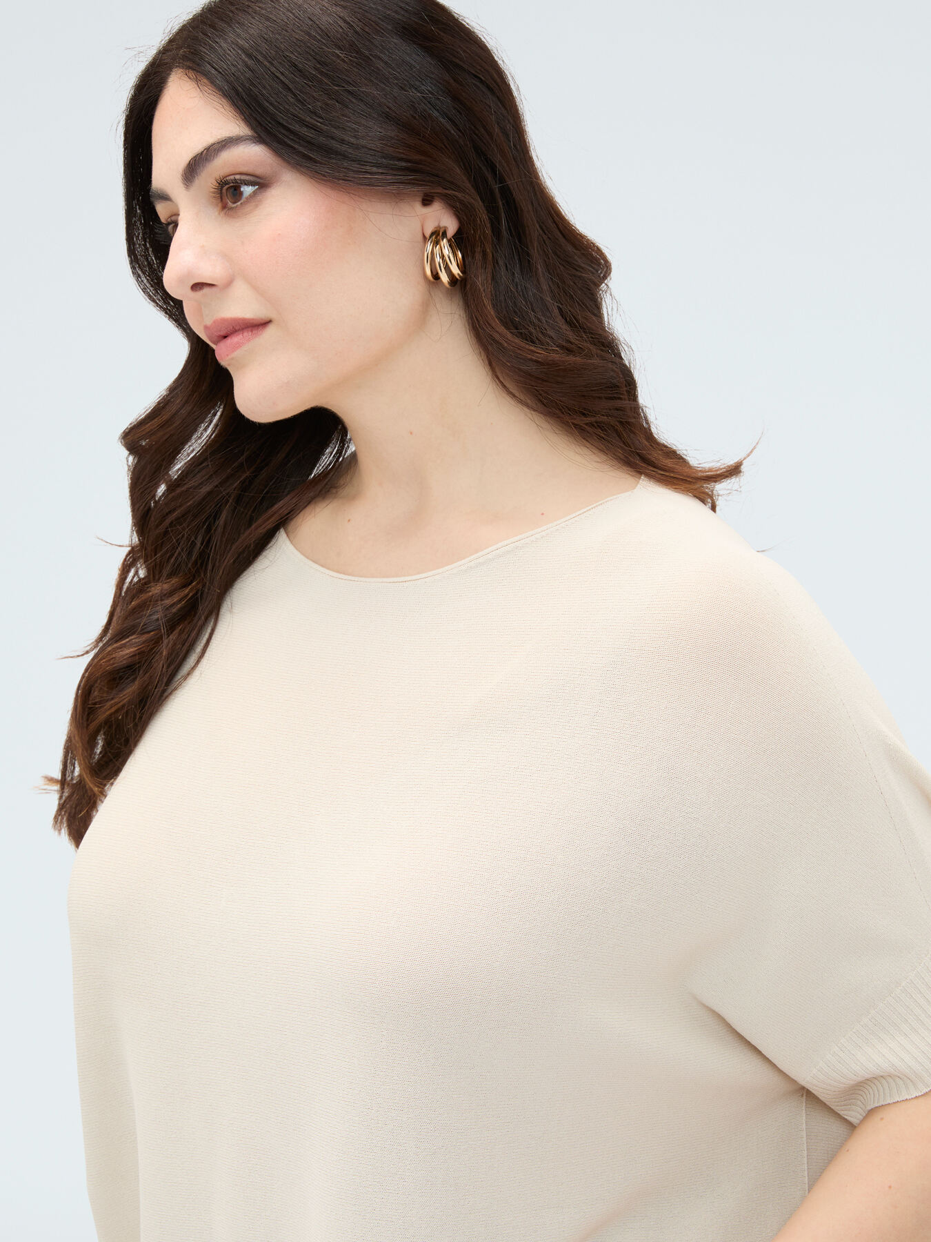 Viscose blend sweater with boat neckline image number 2