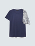 T-shirt bimaterica con manica stampata image number 4