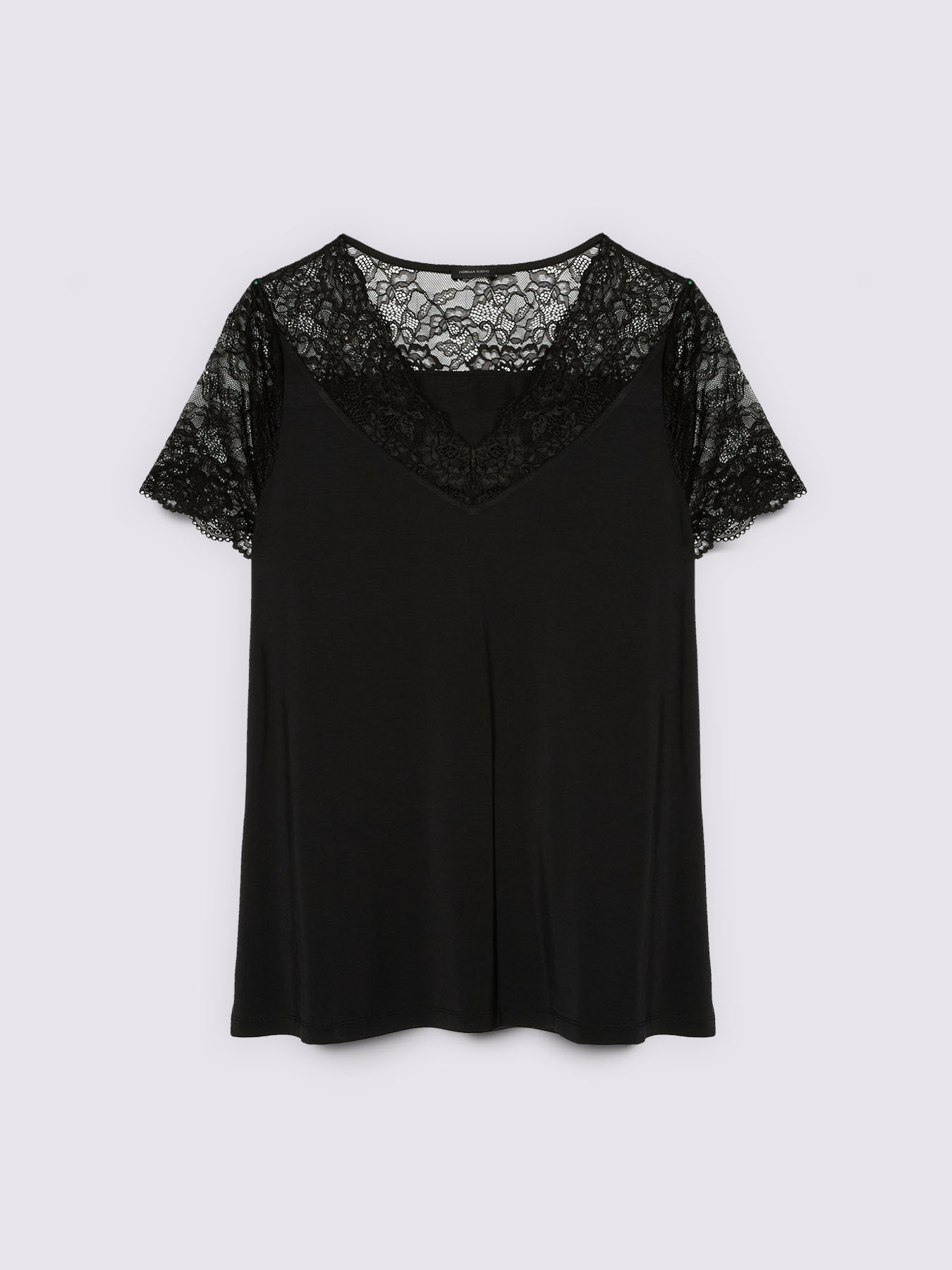 T-shirt with lace details image number 4