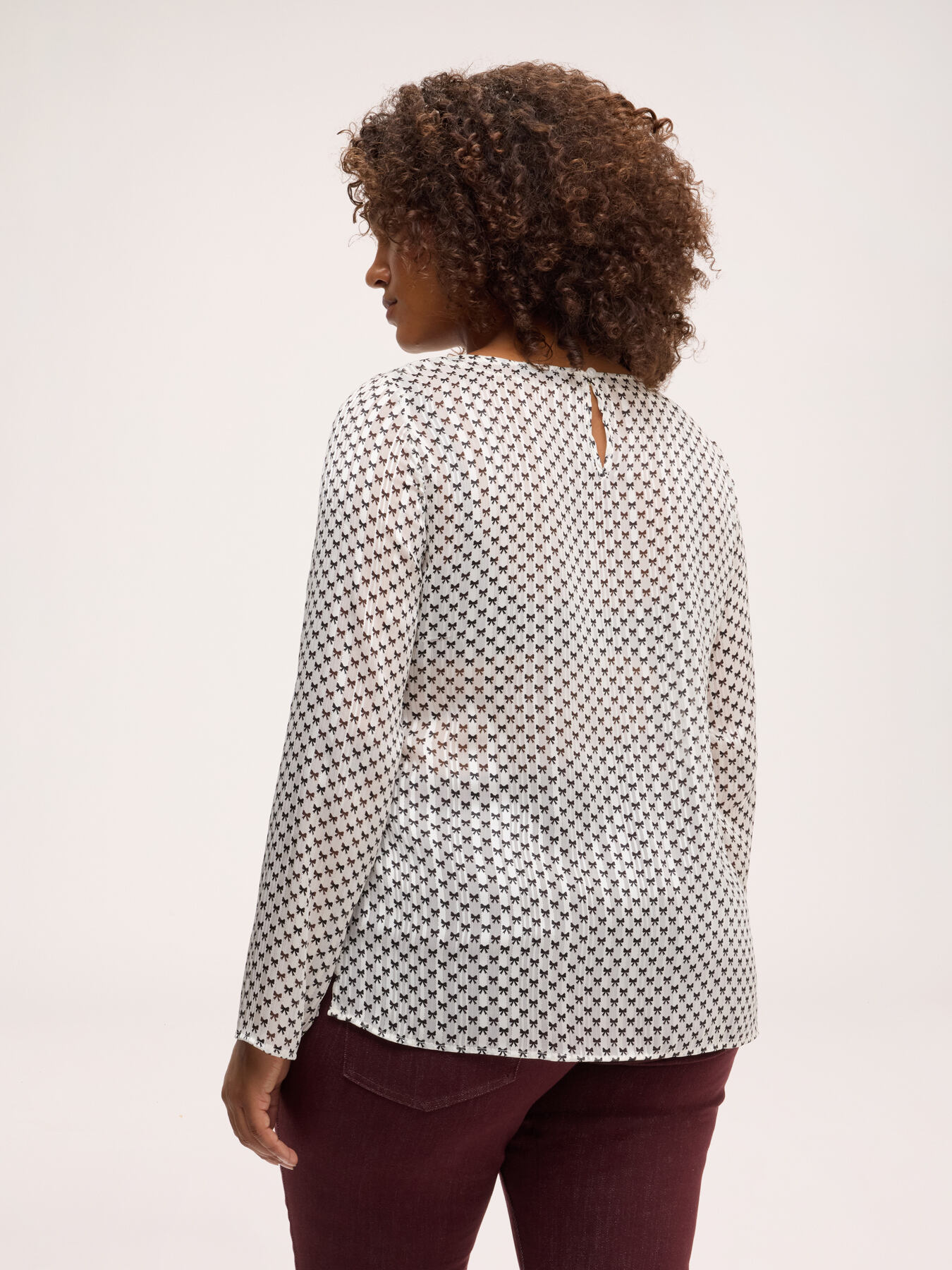 Georgette blouse with ruffle print image number 1