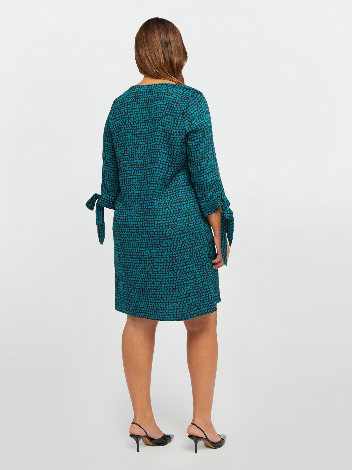 Printed dress with bows image number 1