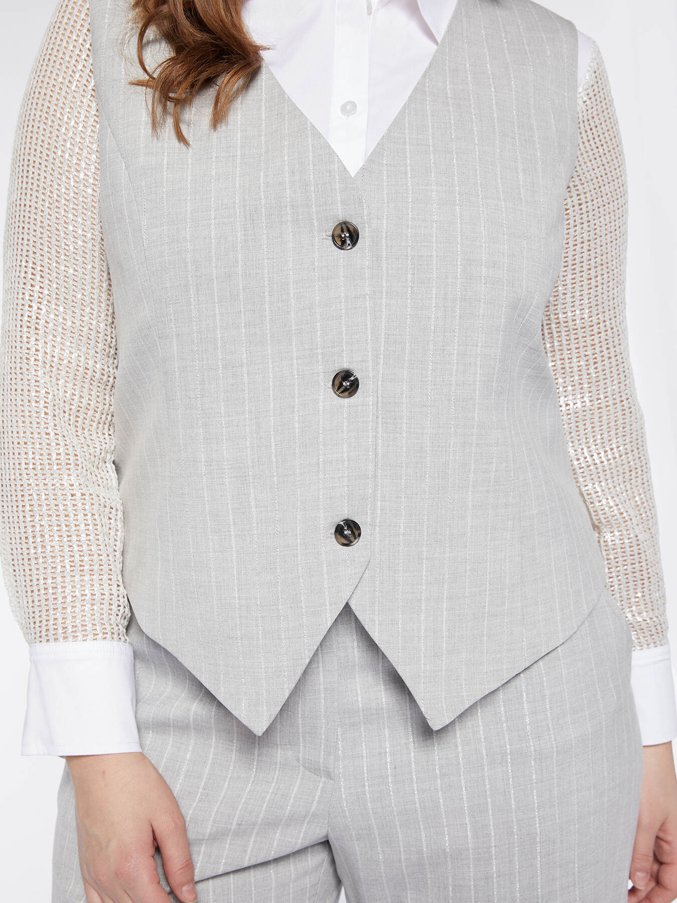 Lurex-Nadelstreifen-Weste image number 2