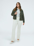 Biker jacket with woven insert image number 2