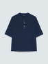 Ribbed knit polo with decorative buttons image number 5