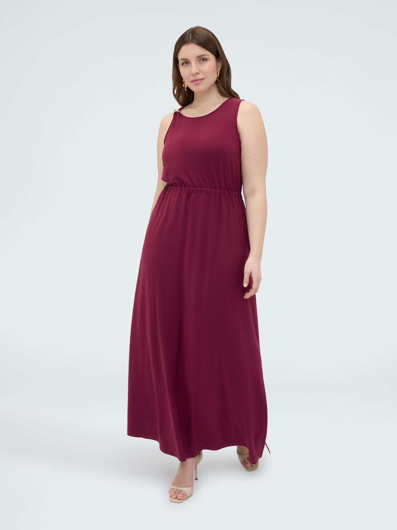 Robe longue en jersey avec d&eacute;collet&eacute; dans le dos image number 0