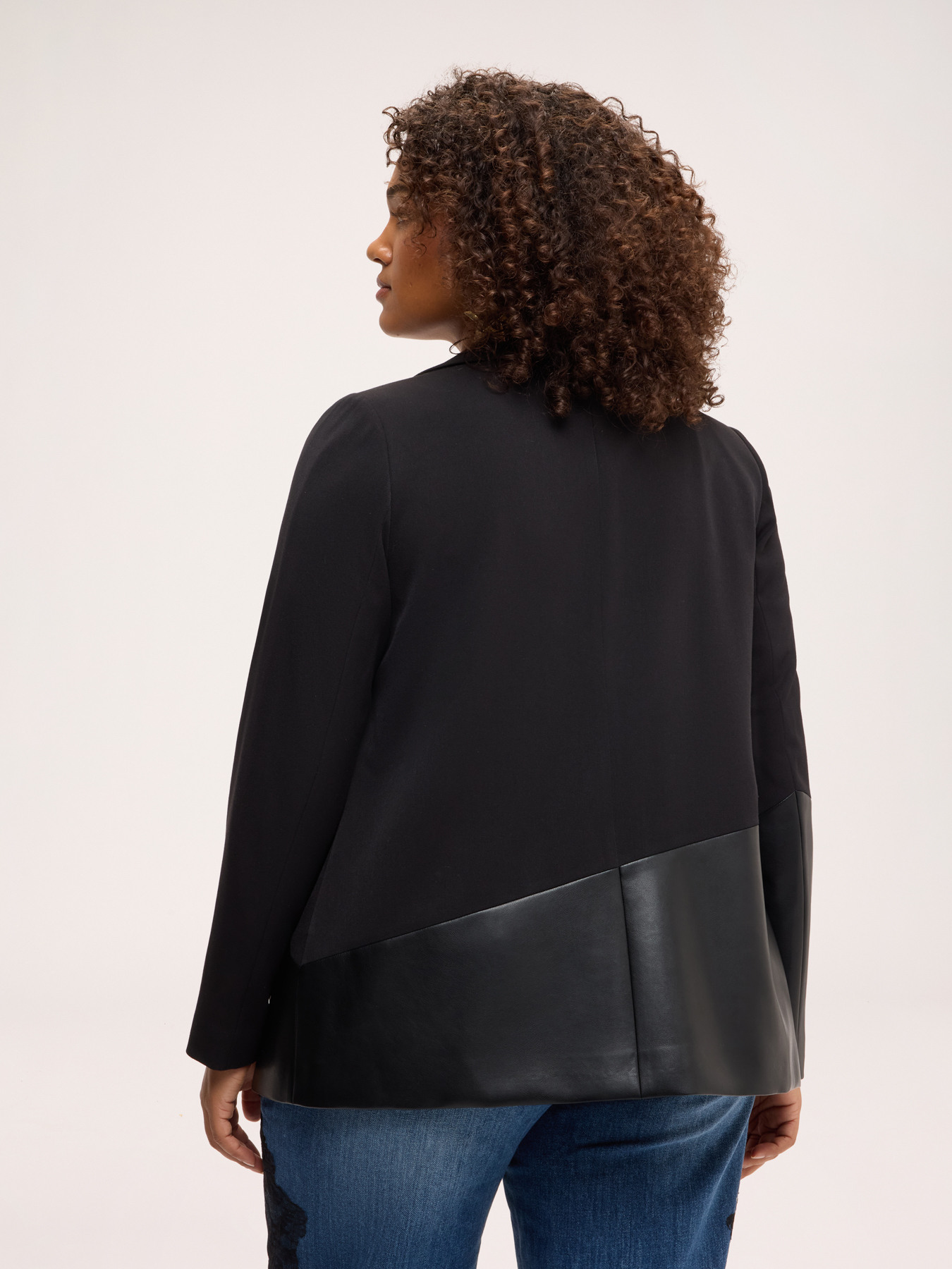 Blazer with coated fabric inserts image number 1
