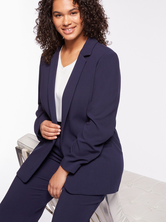 Fiorella Rubino - Blazer in tessuto fluido Donna, Blu Taglia: 41 (50 IT)