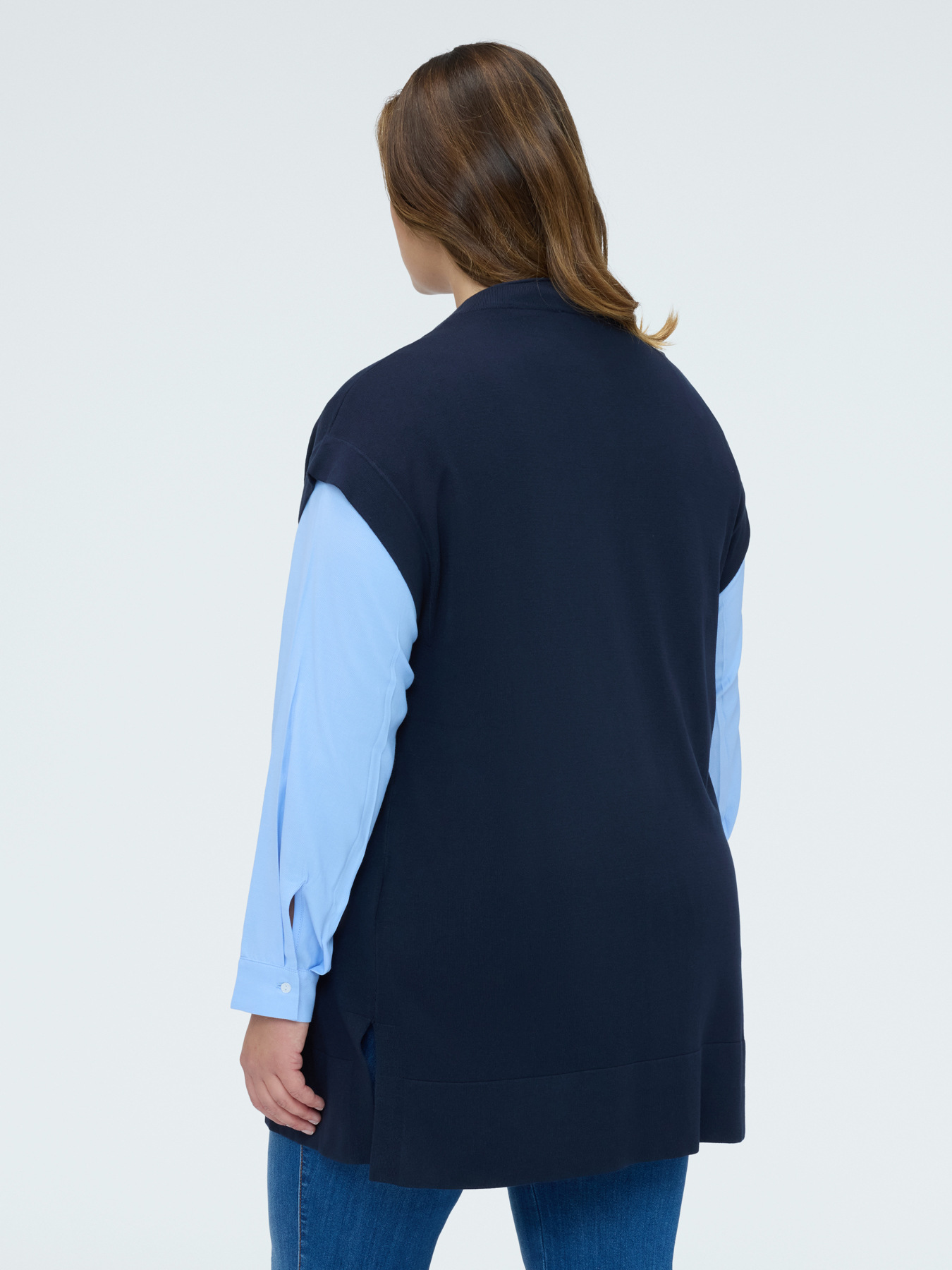 Gilet lungo in misto viscosa image number 1