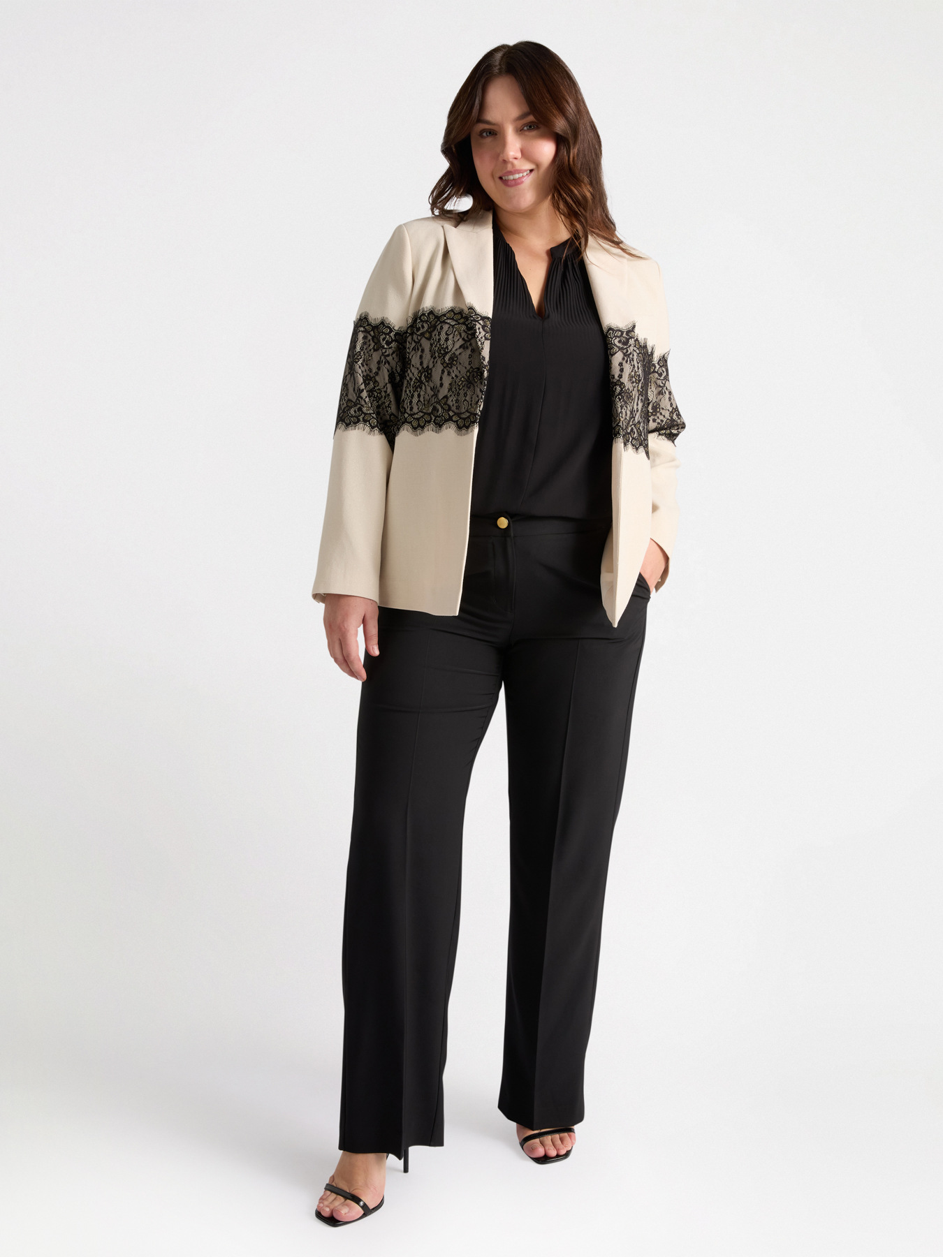 Blazer avec maxi insert en dentelle image number 0