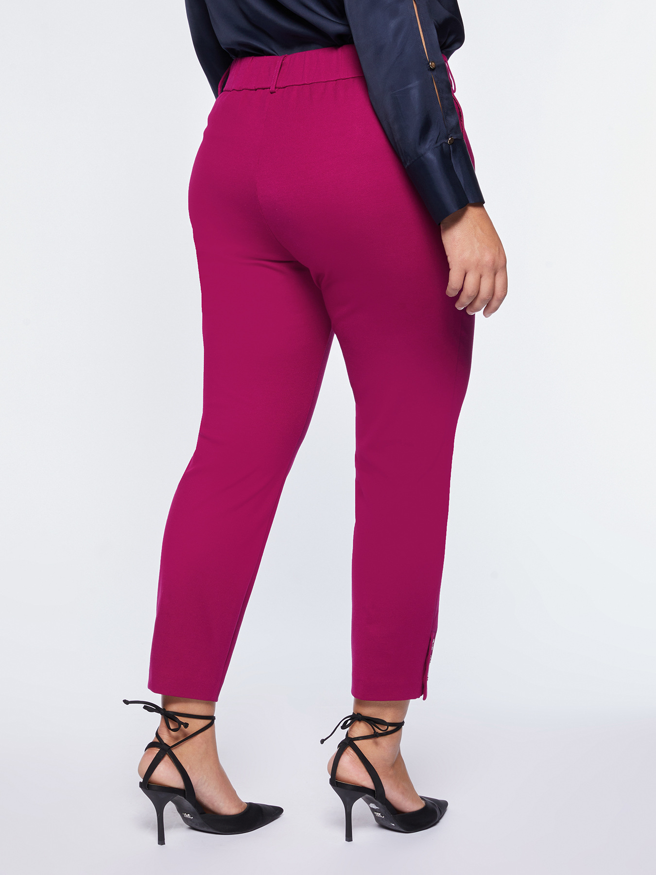 Milano-stitch trousers with buttons on the hem image number 1