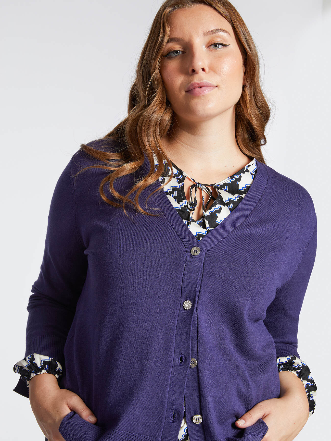 Cardigan with jewel buttons image number 2