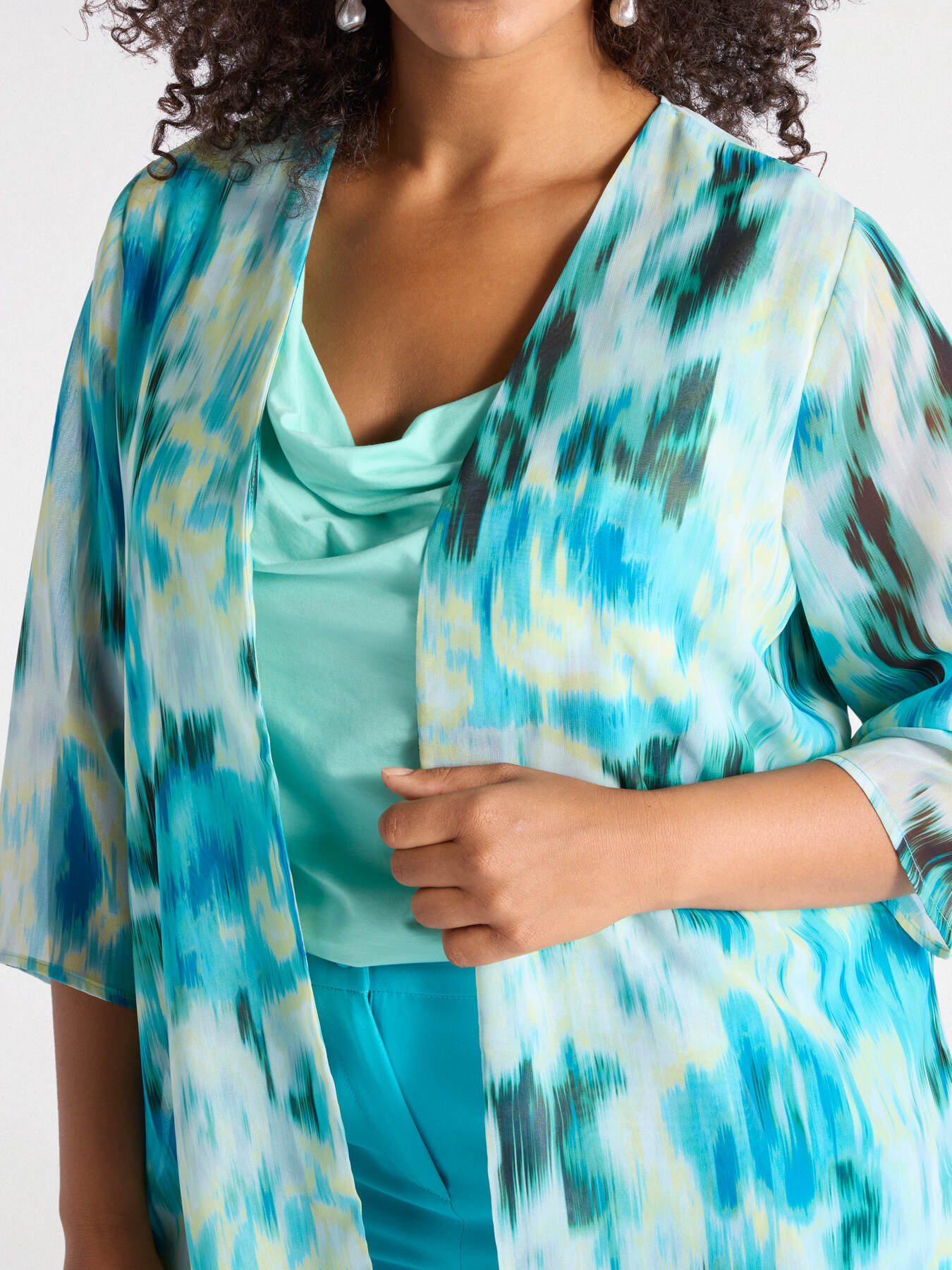 Veste en georgette imprim&eacute;e image number 3