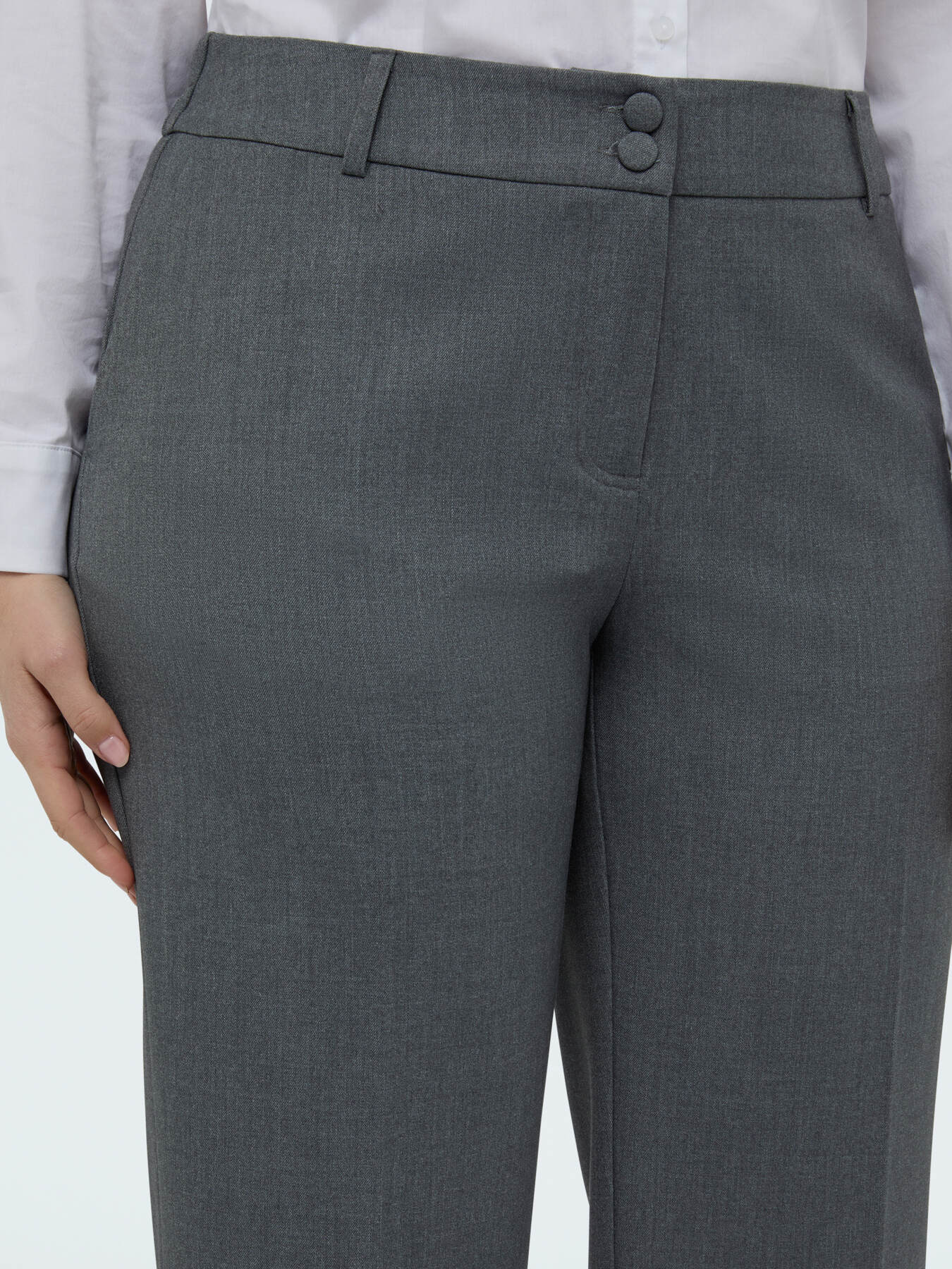 Cropped-Hose aus Melange-Stoff image number 2