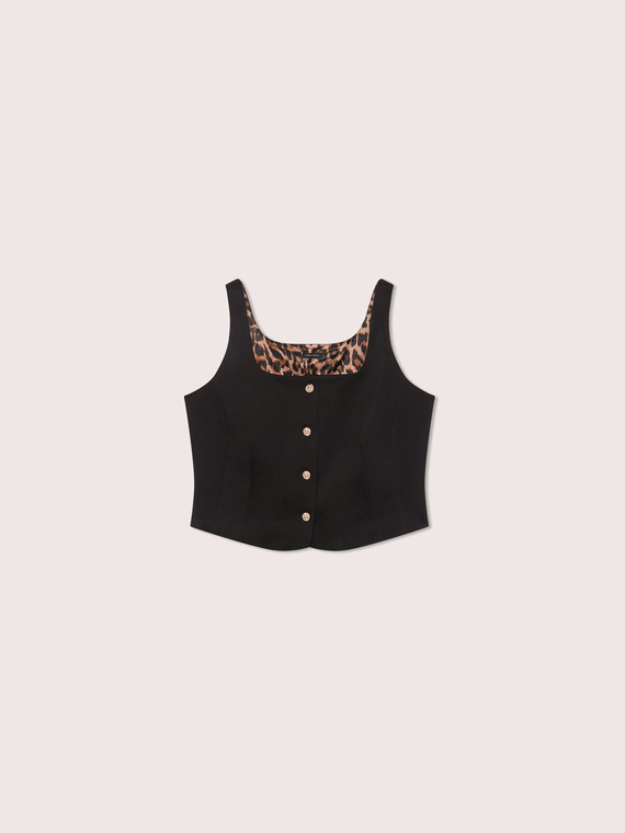 Square neckline corset top in Milano stitch