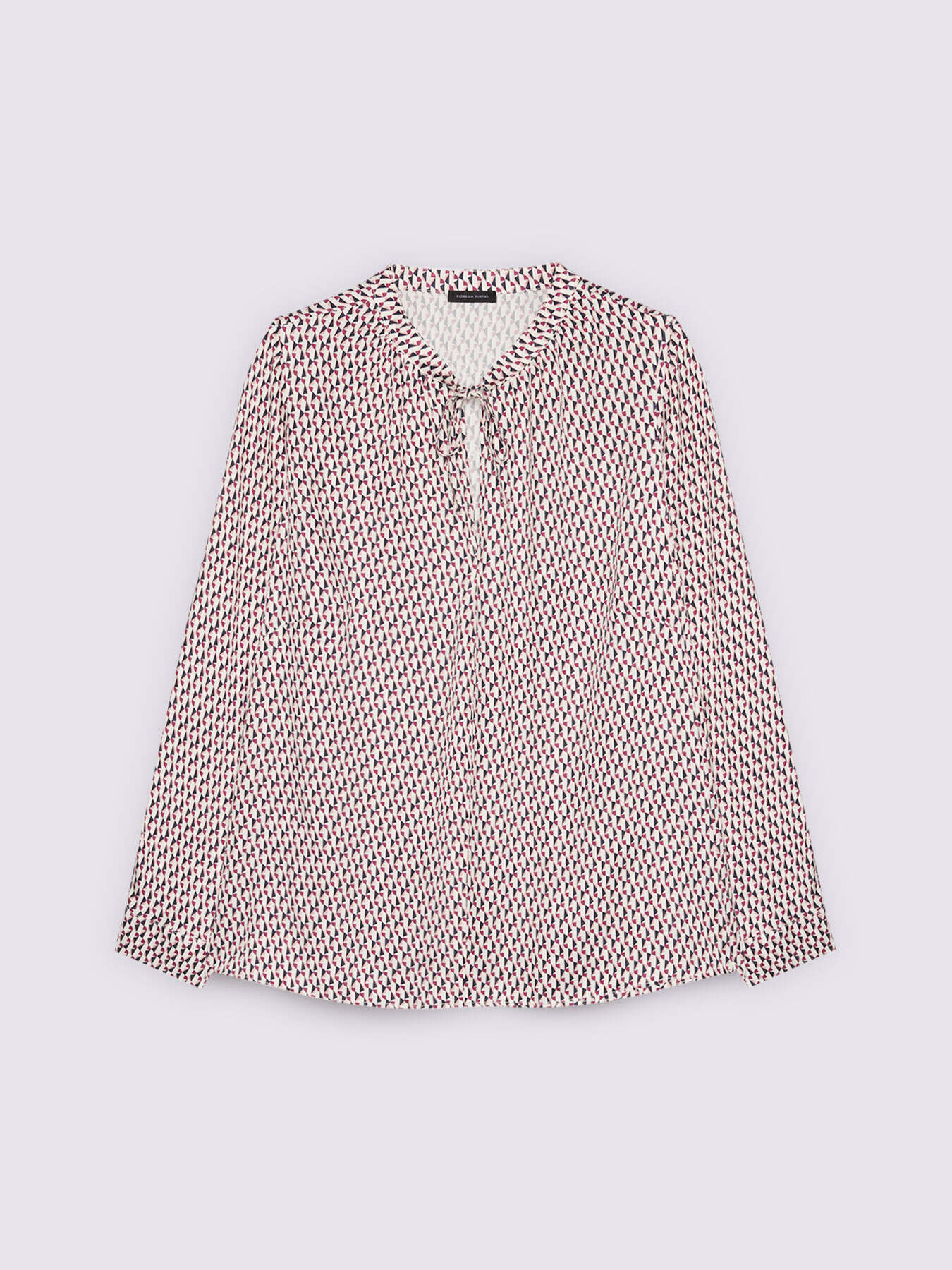 Geometric print satin blouse image number 5