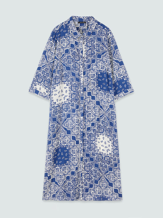 Bandana print shirt dress