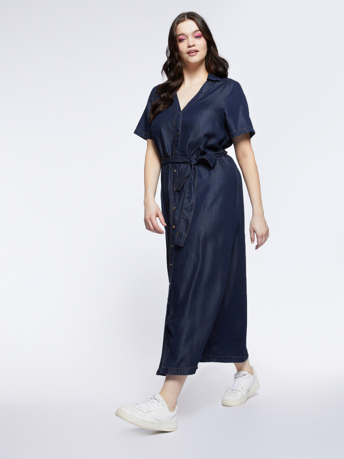 Vestido largo de tencel image number 3