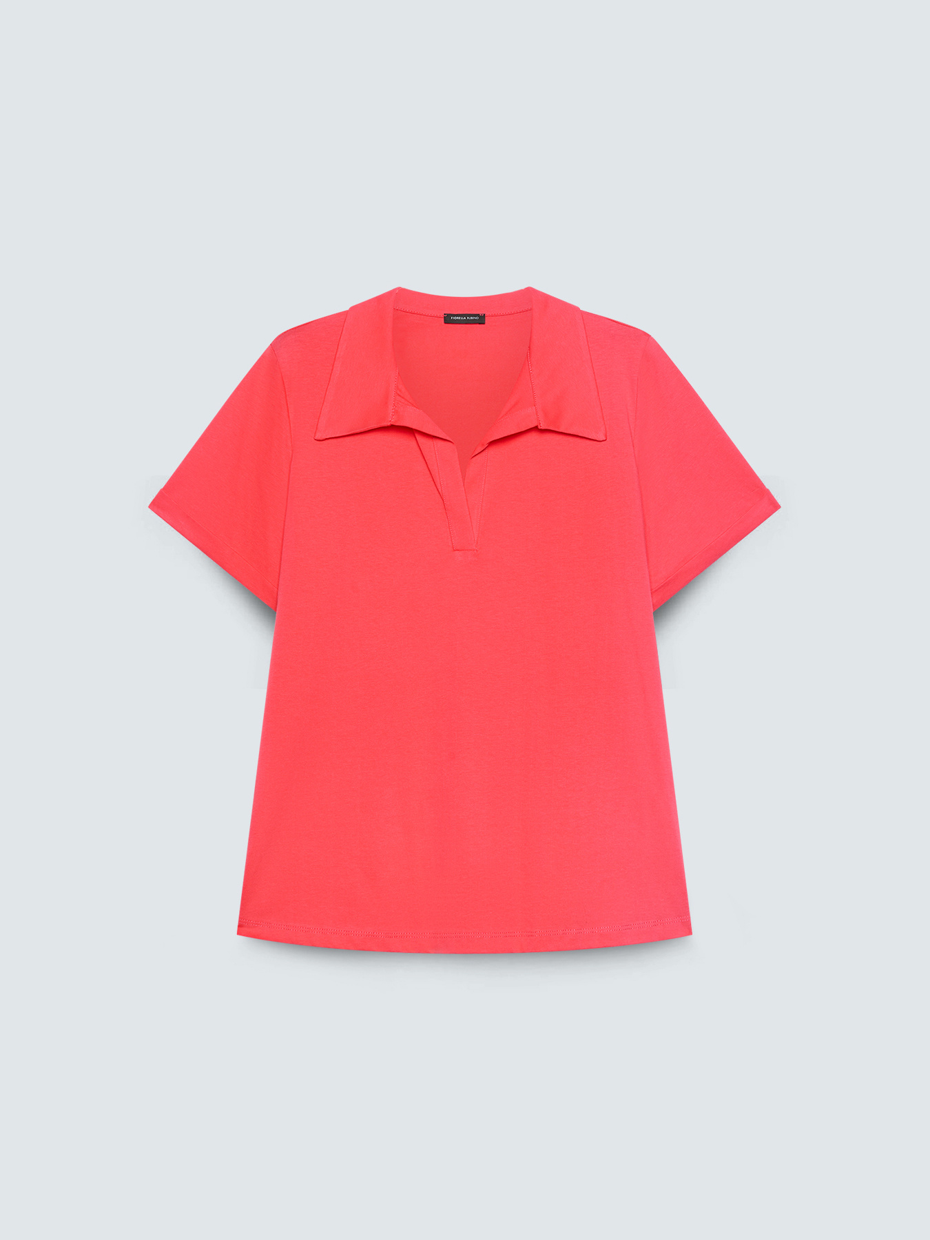 Cotton t-shirt with polo collar image number 4