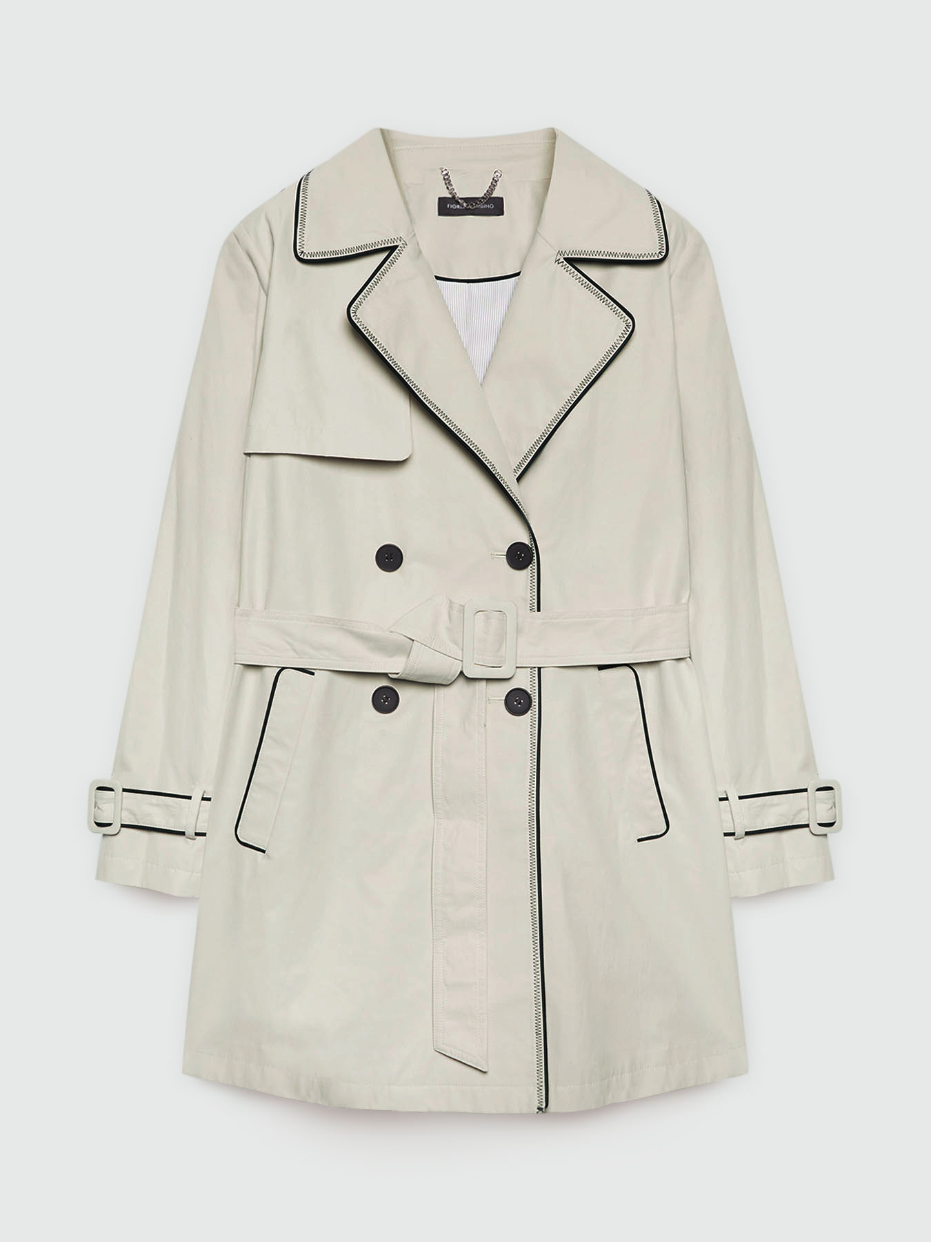 Trenchcoat mit Bord&uuml;ren in Kontrastfarbe image number 5