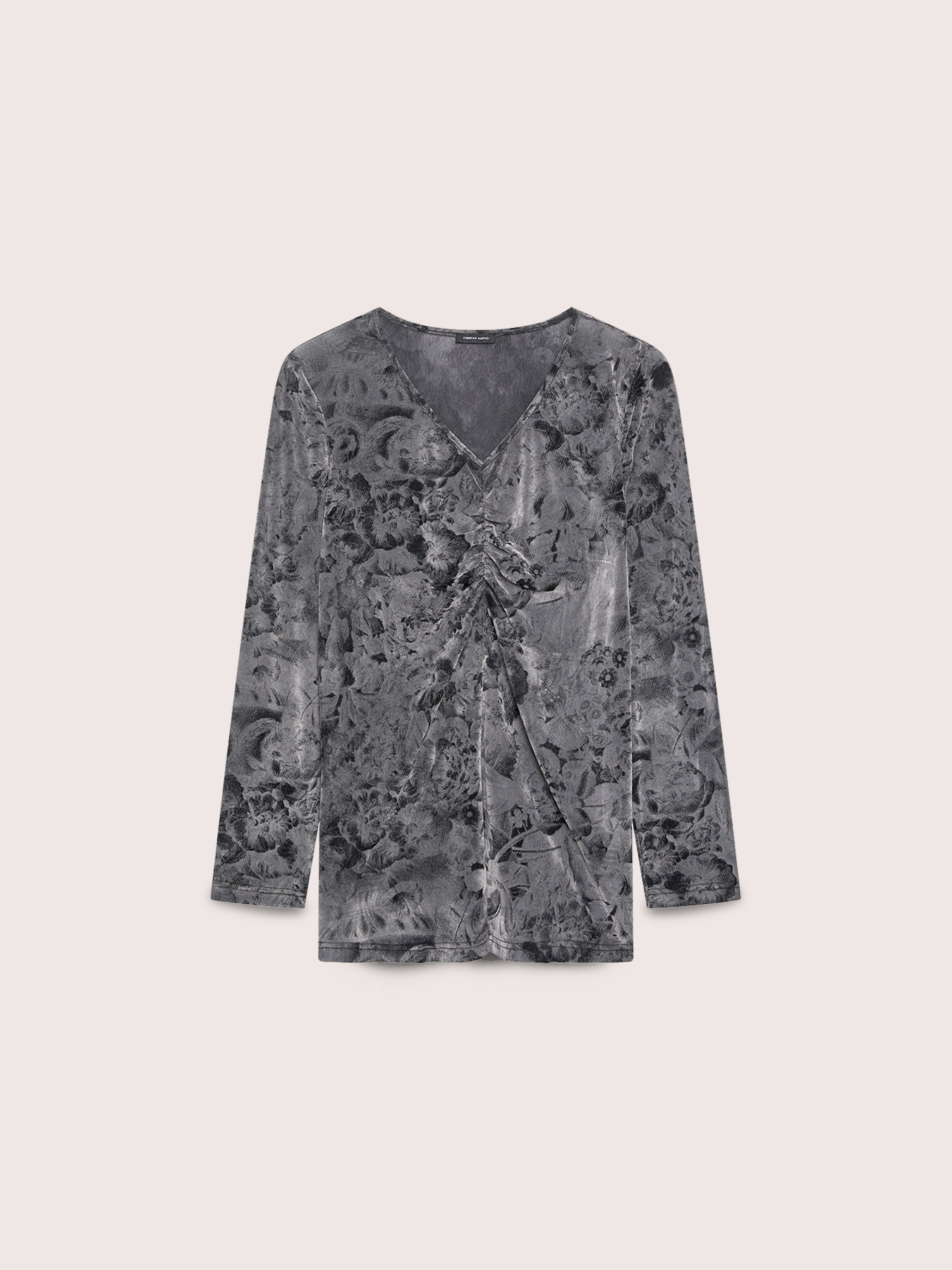 Jersey T-shirt with print and draping image number 4