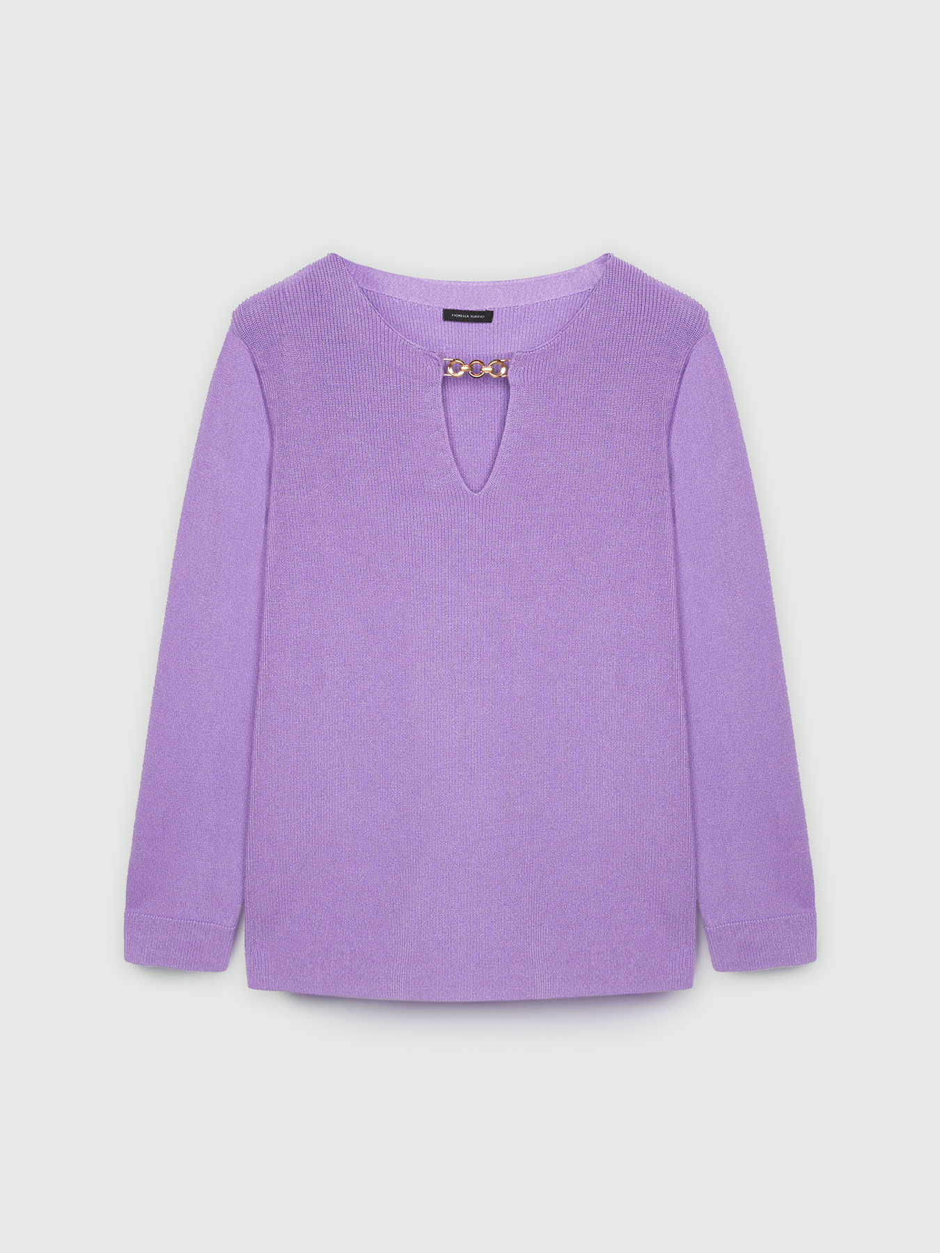 Sweater with chain loop on the neckline image number 4