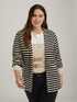 Striped fleece blazer jacket image number 2