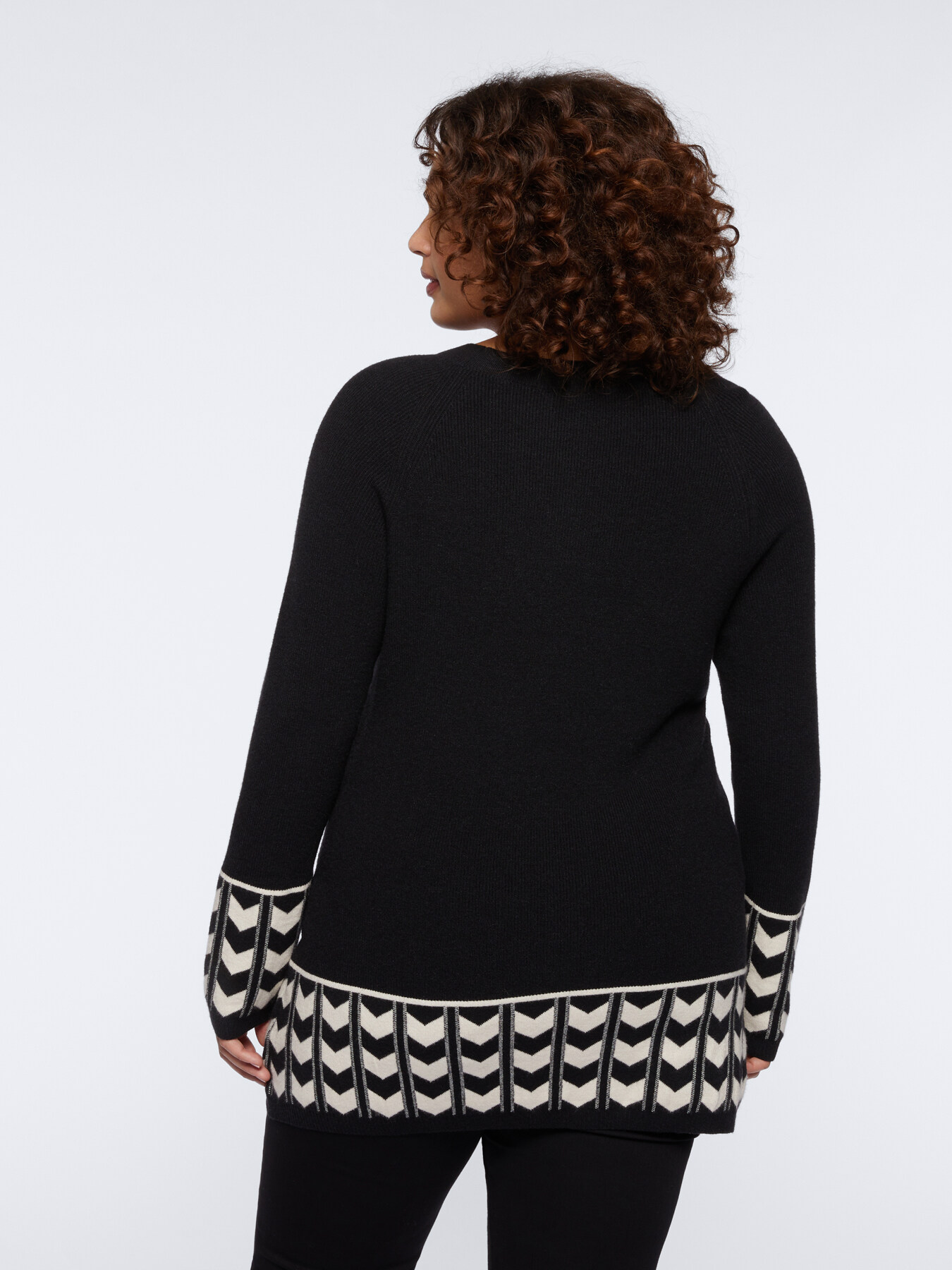 Maglia con bordi jacquard image number 1