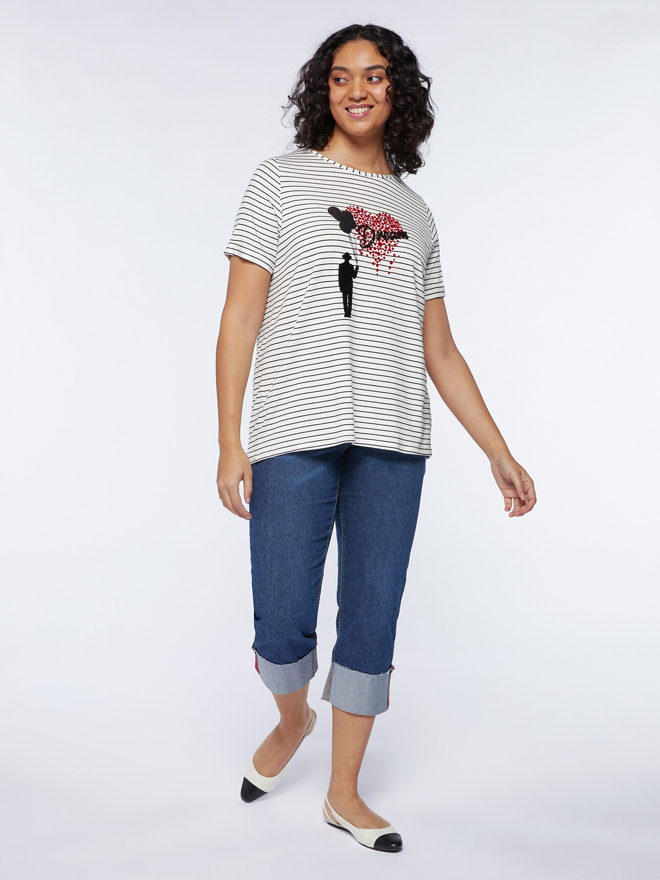 Zimmer-T-Shirt mit Druck und Stickerei image number 2