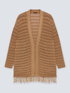 Cardigan with openwork and fringed hem image number 3