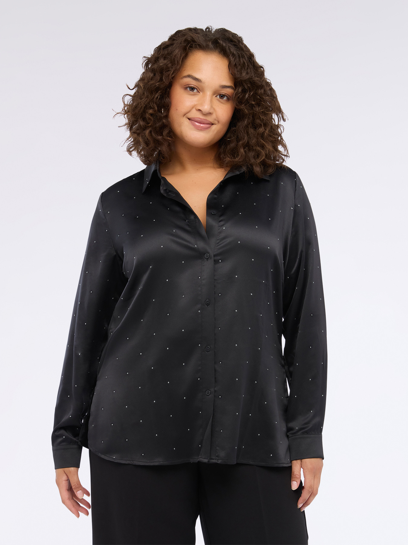 Satin shirt with studs image number 0