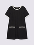 Dress with contrasting trim and pockets image number 5