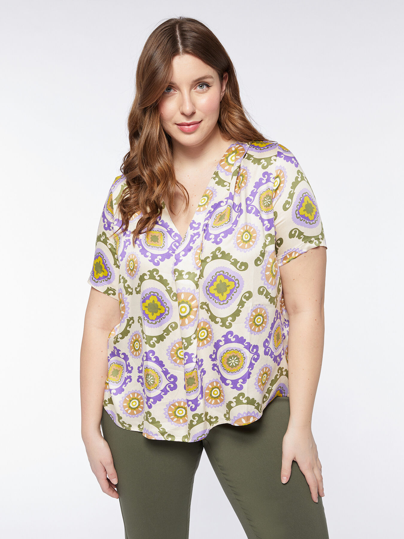 Blouse with scarf print image number 0