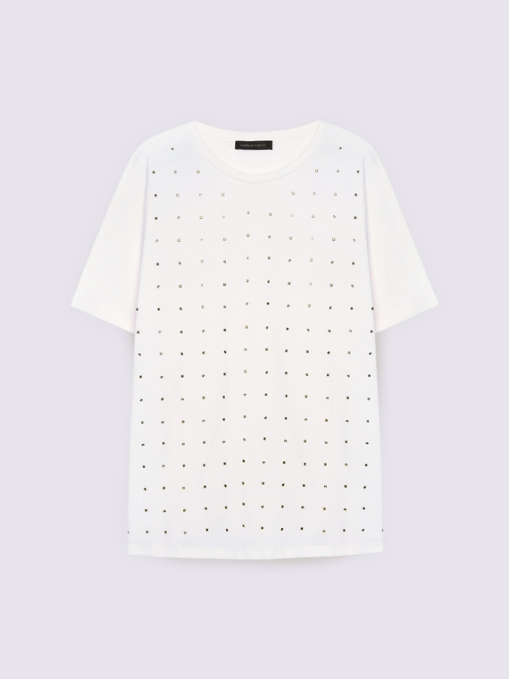 T-Shirt aus Jersey mit Nieten