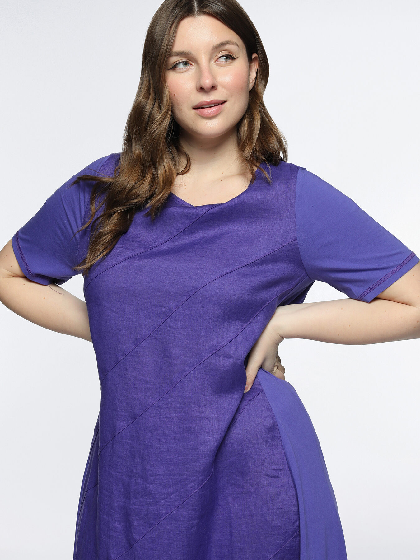 Vestito lungo in lino e cotone image number 3