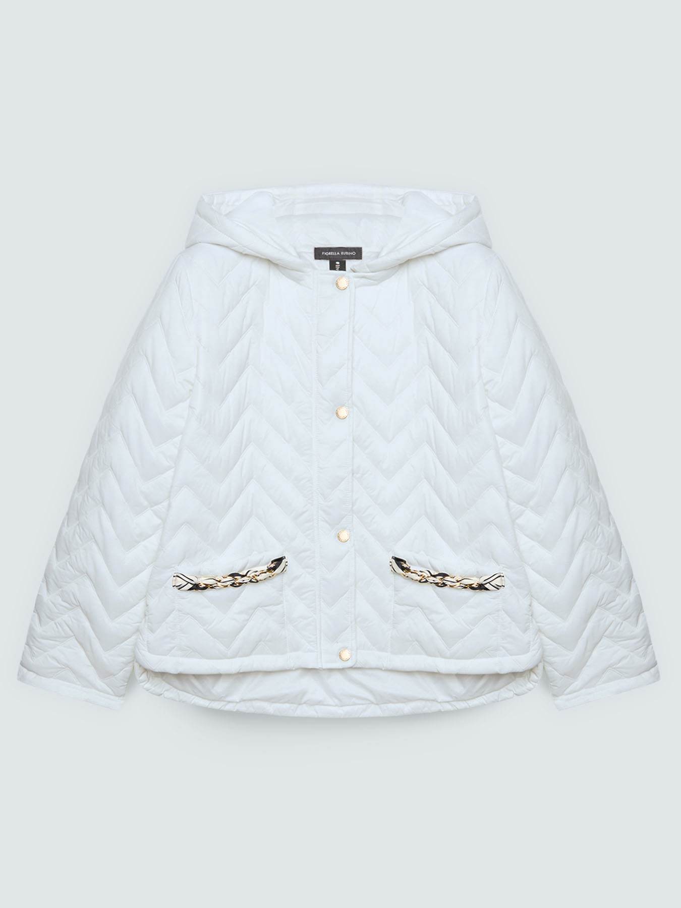 Quilted down jacket with chevron pattern image number 4