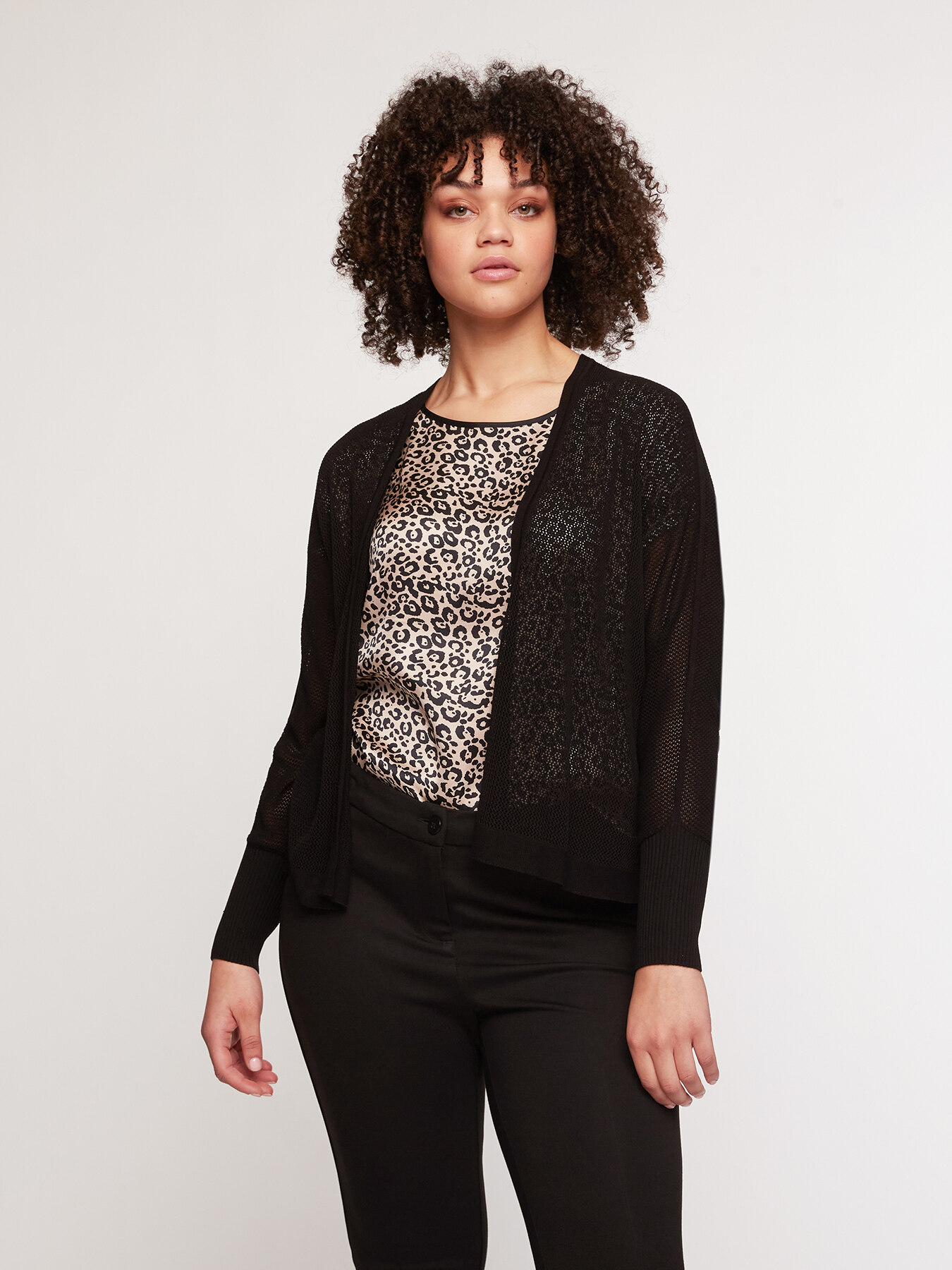 Cardigan corto a rete image number 0