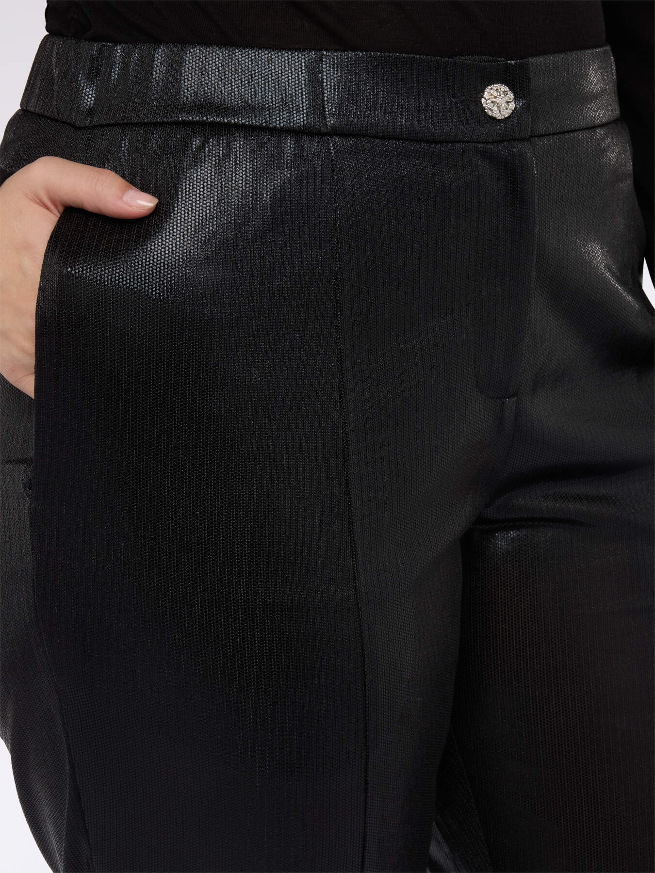 Pantalon Carrot Fit en jersey lurex image number 3