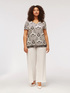Printed blouse with lace at the hem image number 0