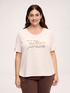 T-shirt en coton avec inscription motivante image number 0