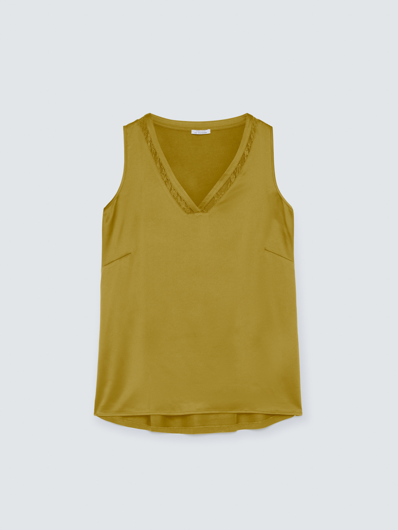 V-neck top with lace detail image number 4